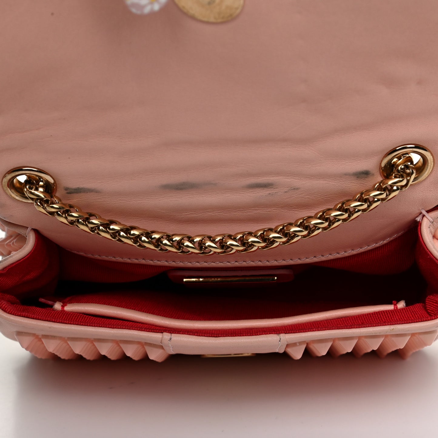 Calfskin Spiked Sweety Charity Crossbody Bag Jupon Pink