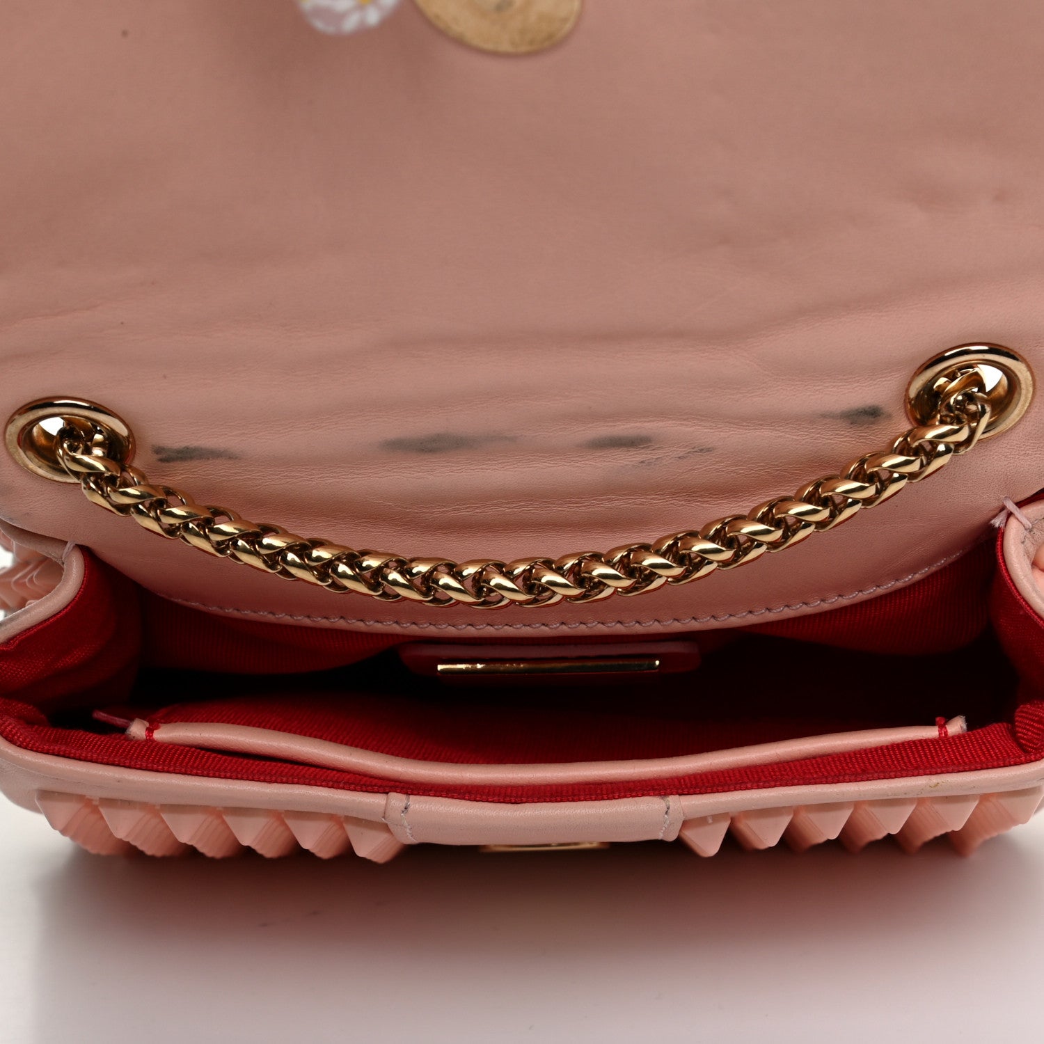 Christian Louboutin Calfskin Spiked Sweety Charity Crossbody Bag Jupon Pink 5 of 11