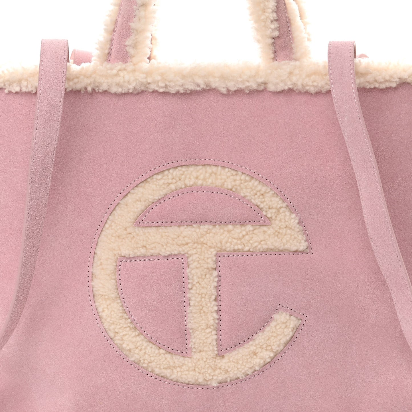X UGG Suede Shearling Medium Shopping Bag Pink