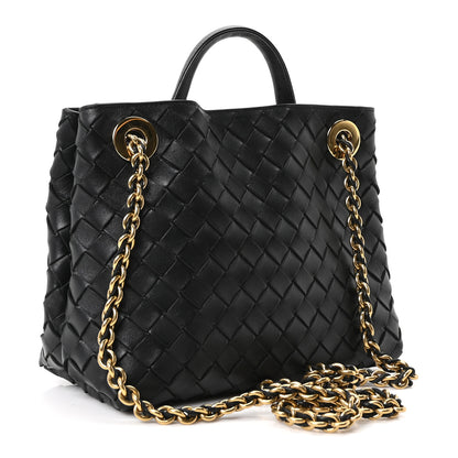 Bottega Veneta Nappa Intrecciato Small Andiamo With Chain Shoulder Bag Black 3 of 9