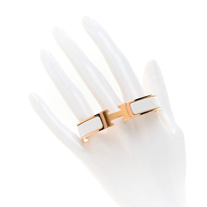 Hermes Enamel Narrow Clic Clac H Bracelet PM White 2 of 4