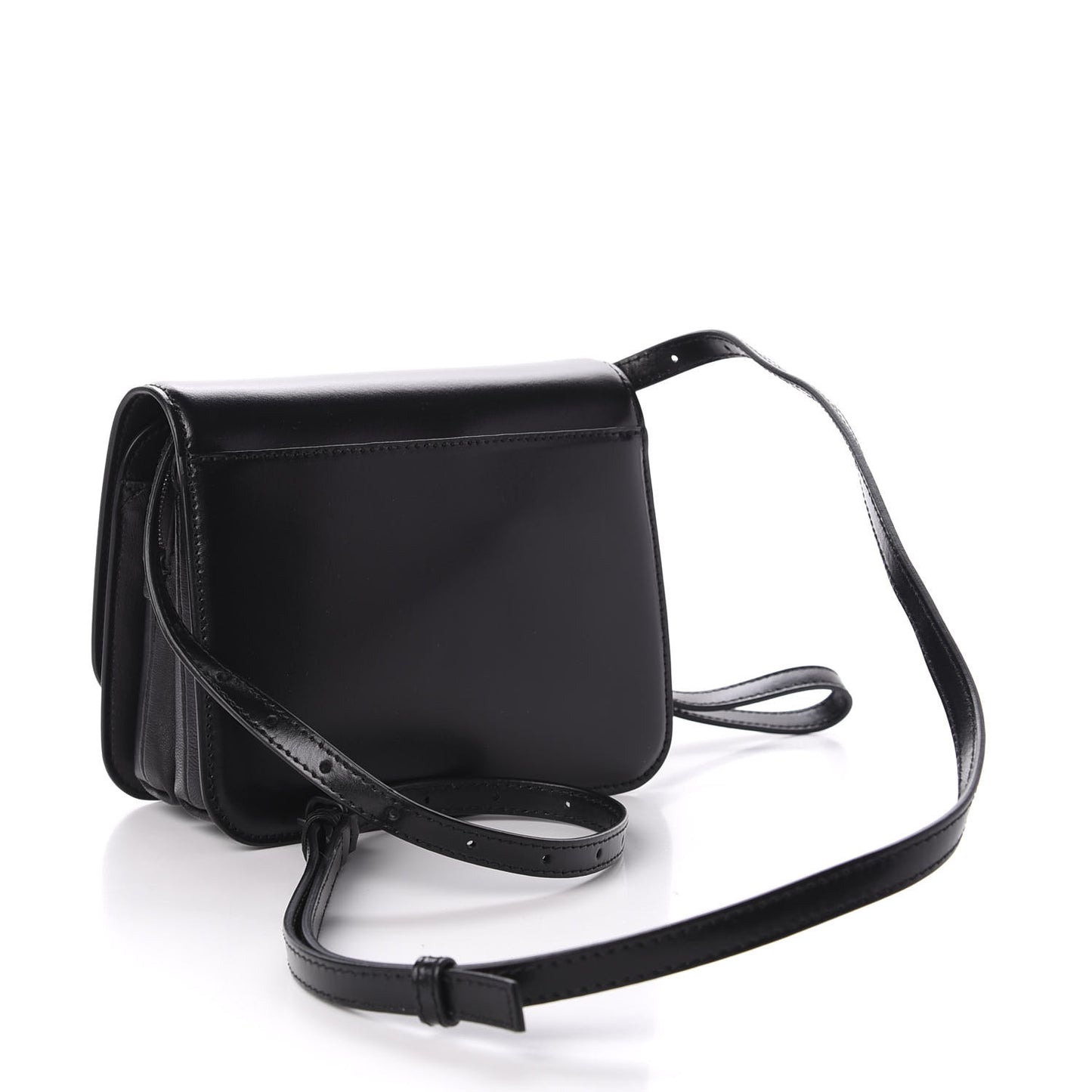 Shiny Box Calfskin Small B Bag Black
