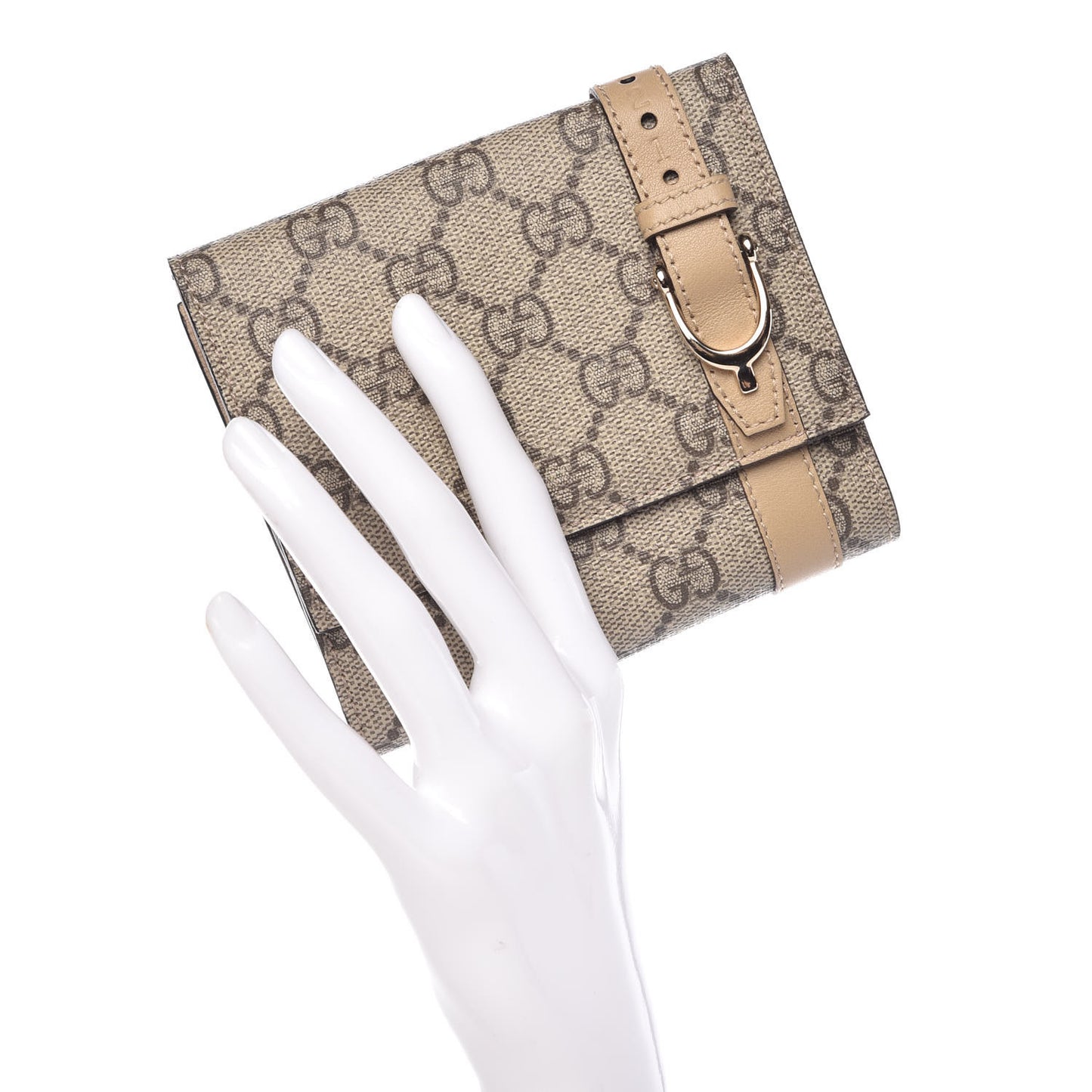 GG Supreme Monogram Nice French Flap Wallet Beige
