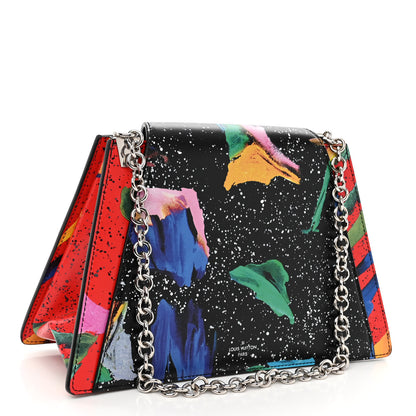 Louis Vuitton Calfskin Splash Print Trapeze Black White Red 3 of 9