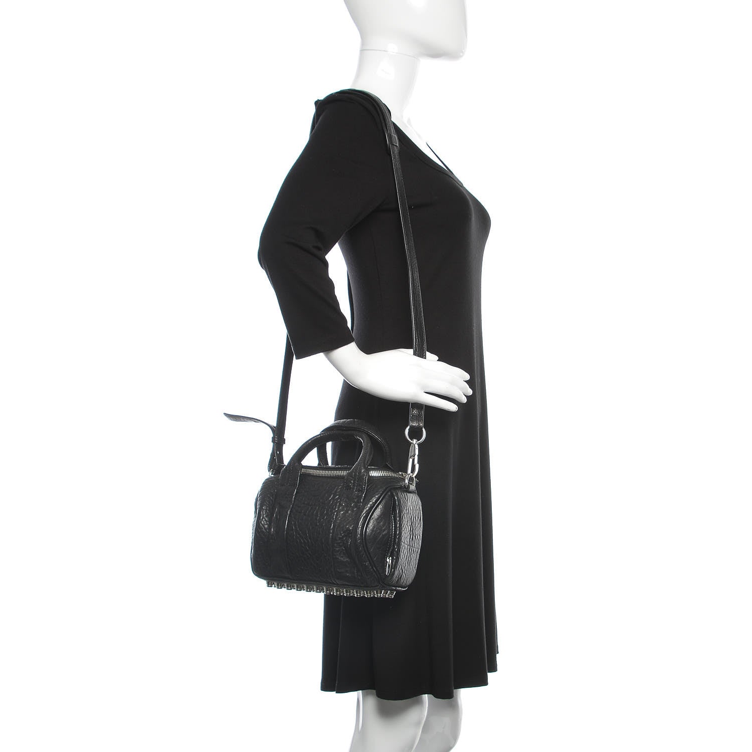 Alexander Wang Pebbled Lambskin Mini Rockie Black Rhodium Hardware 2 of 12
