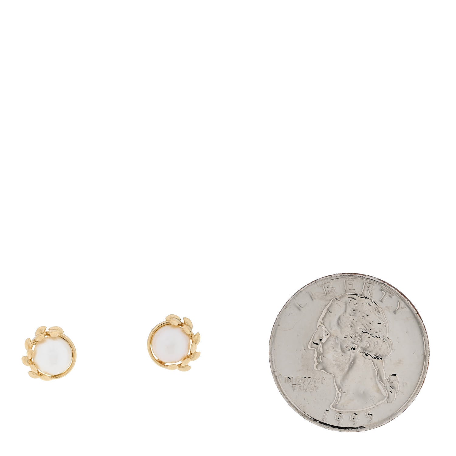 Tiffany 18K Yellow Gold Freshwater Cultured Pearl Paloma Picasso Olive Leaf Earrings 2 of 4
