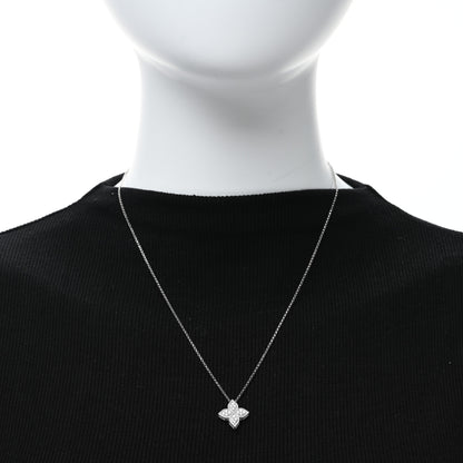 Roberto Coin 18K White Gold Diamond Medium Princess Flower Pendant Necklace 3 of 4