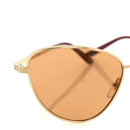 Gucci Metal Cat Eye Sunglasses Gold Purple 5 of 7