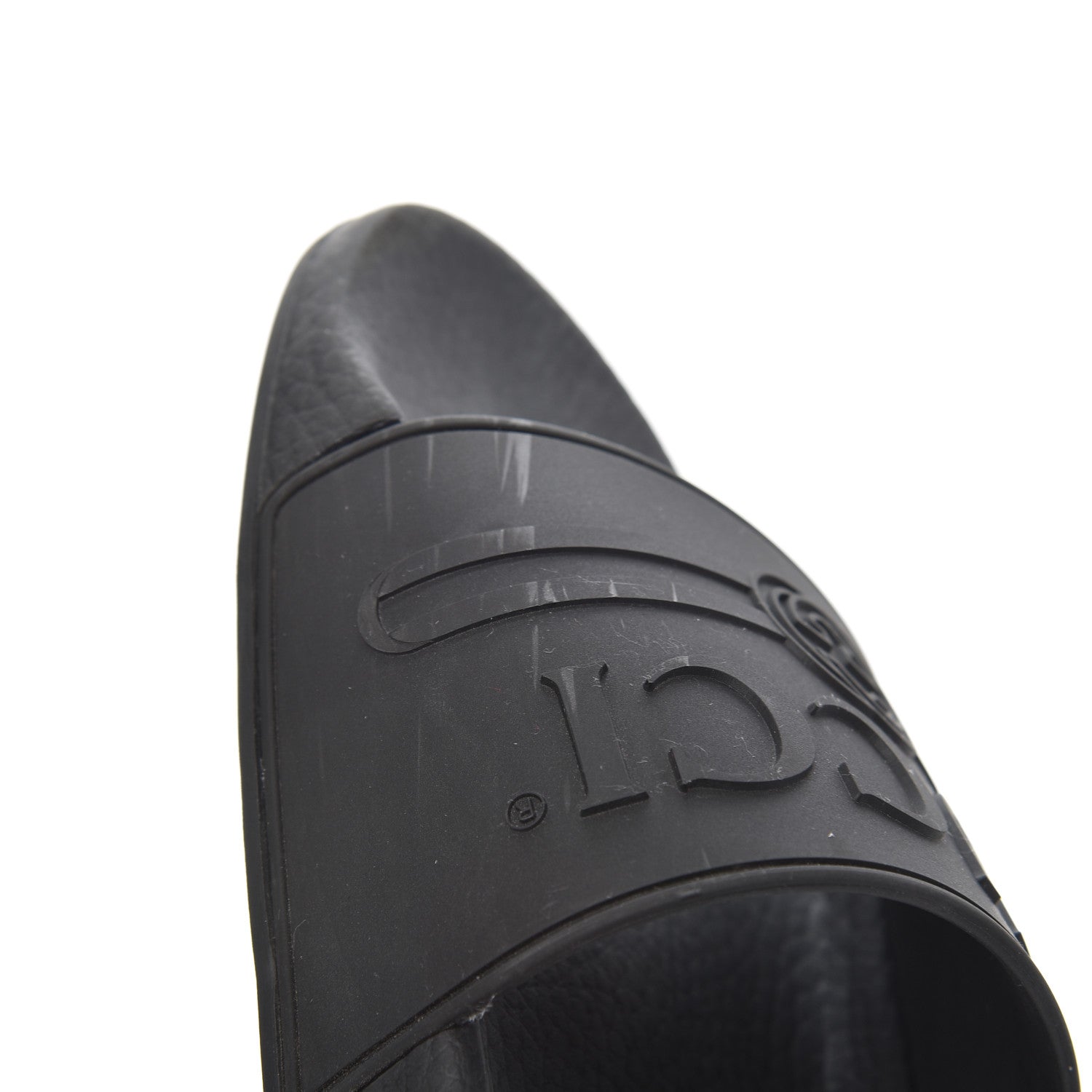 Gucci Rubber Womens Logo Slide Sandals 39 Black 9 of 15