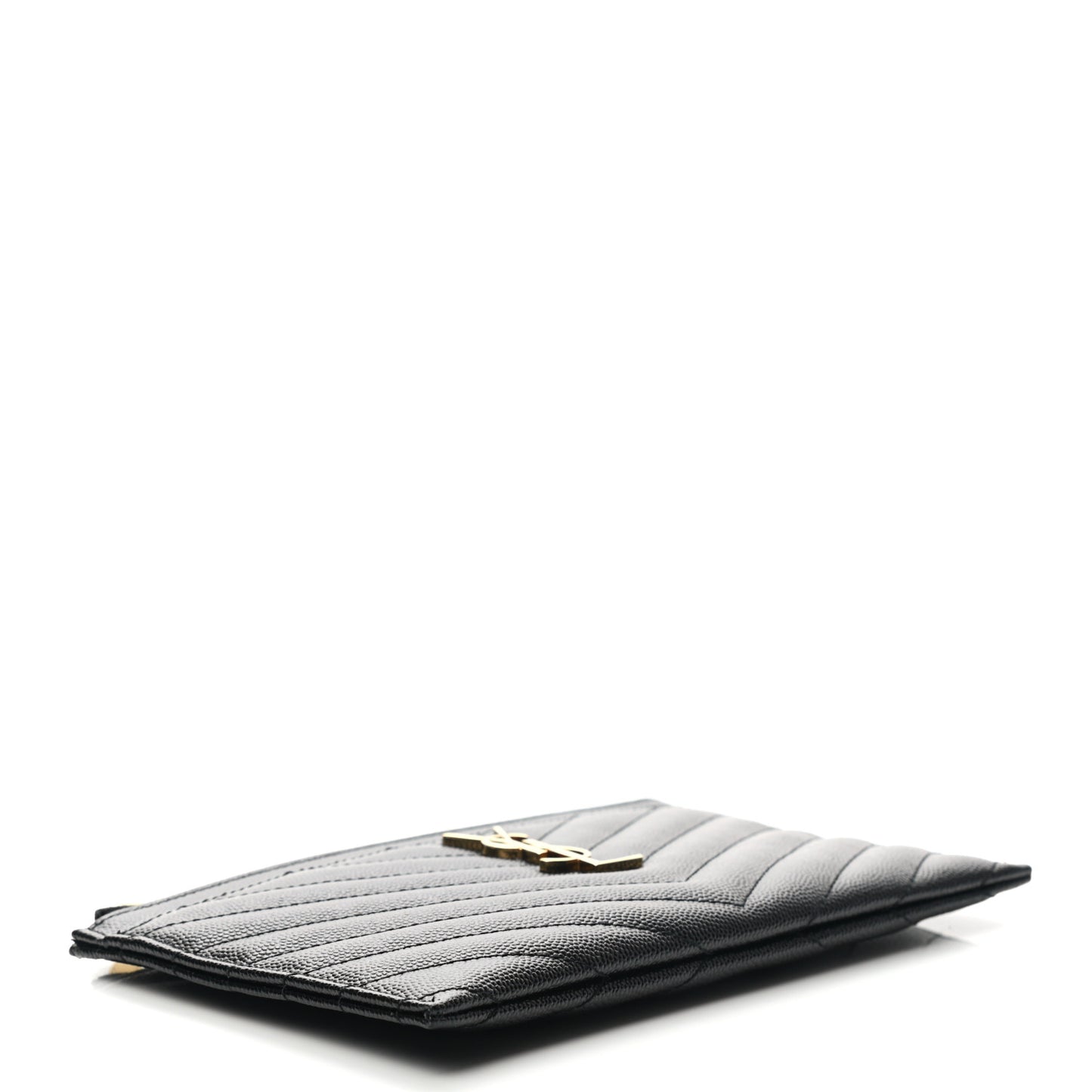 Grain De Poudre Chevron Monogram Bill Pouch Black