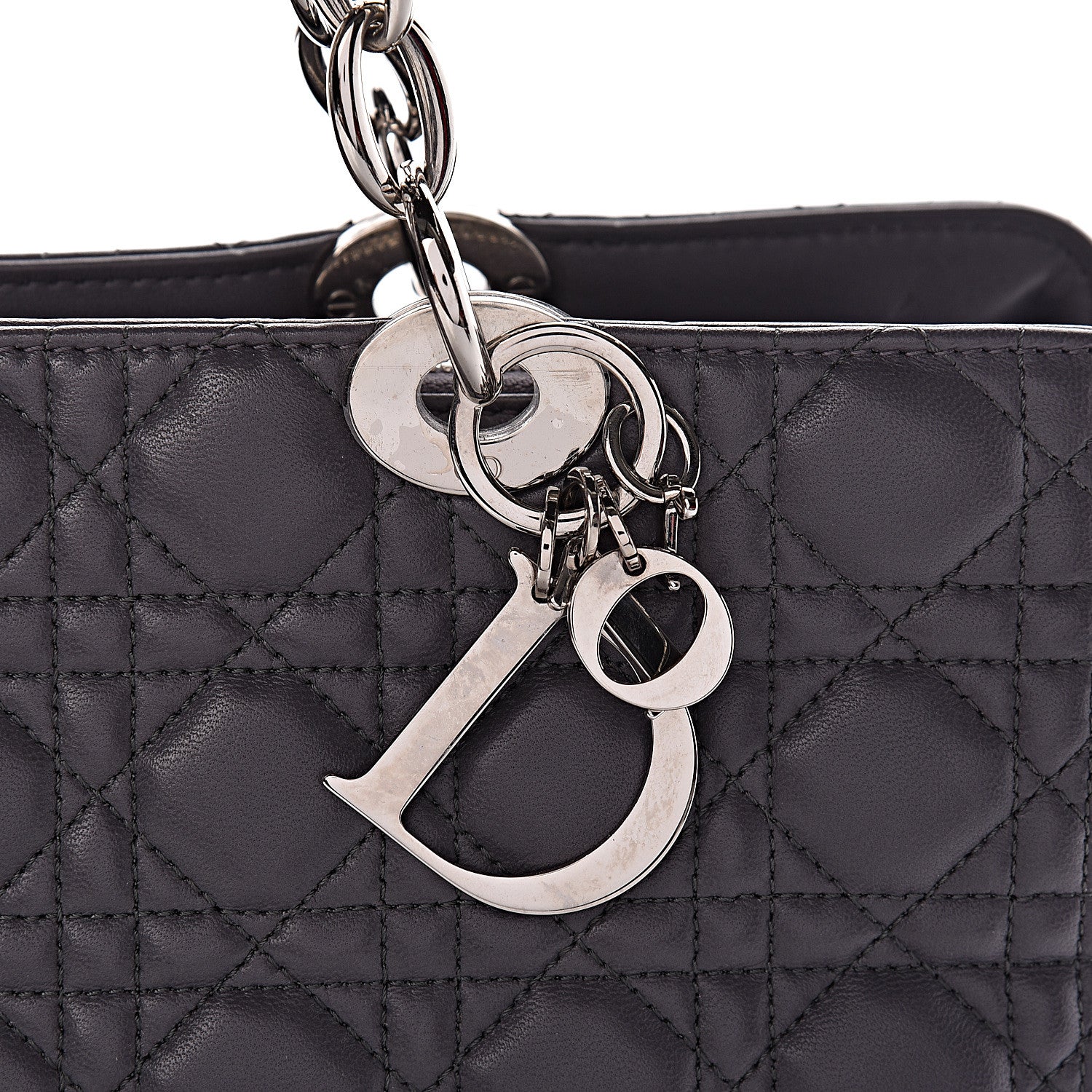 Christian Dior Lambskin Cannage Large Dior Soft Shopping Tote Grey 10 of 15