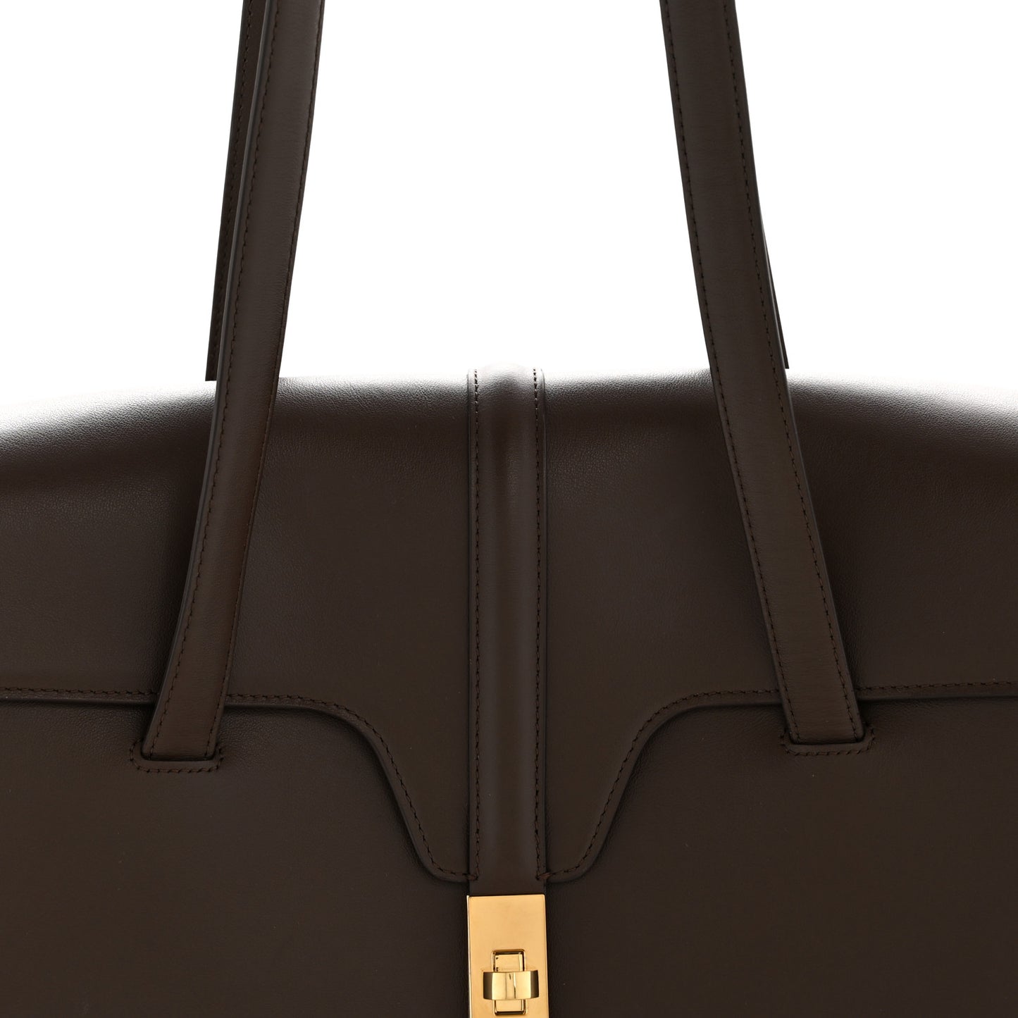 Supple Grained Calfskin Medium Soft 16 Bag Dark Brown