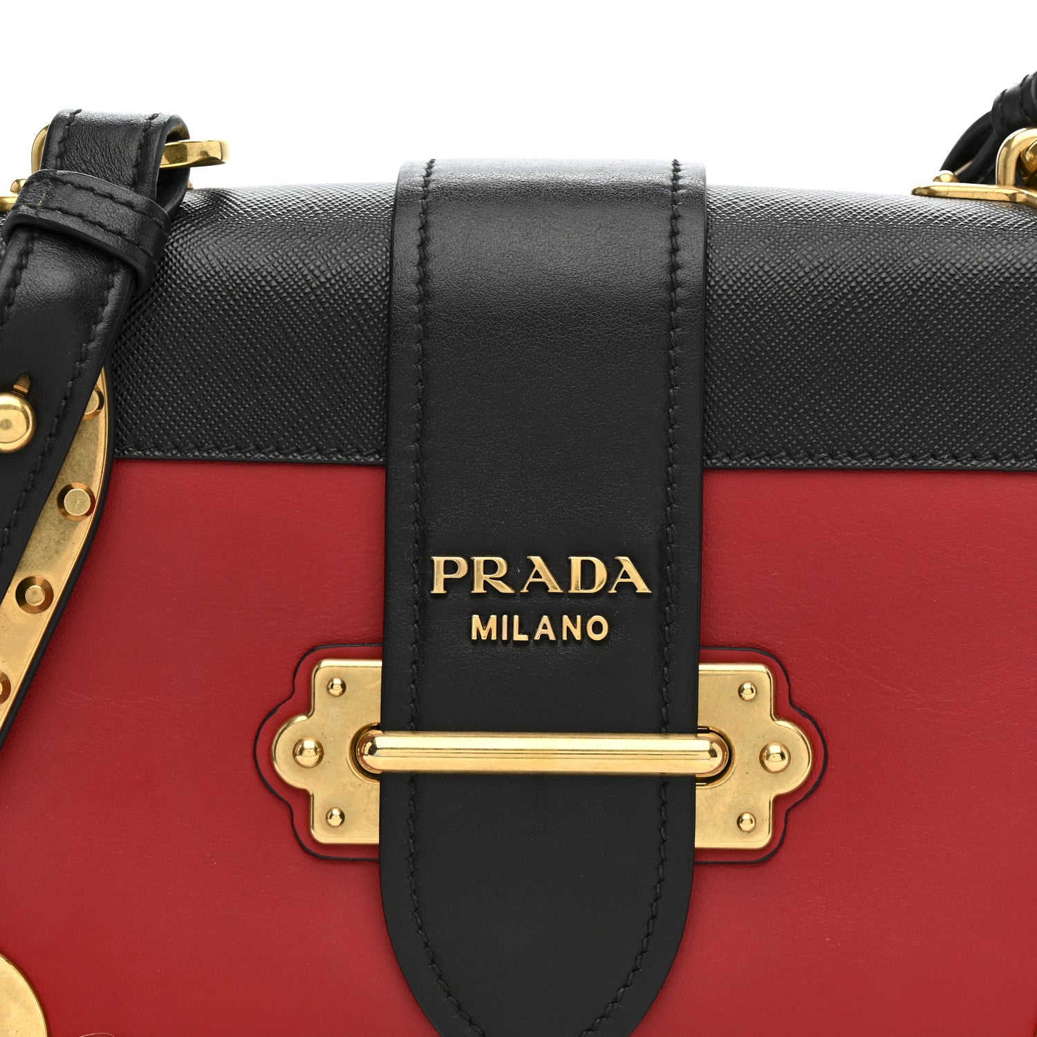 Prada City Calfskin Saffiano Cahier Bag Fuoco Black 8 of 14