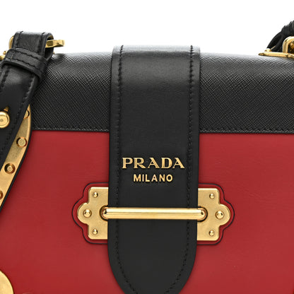 Prada City Calfskin Saffiano Cahier Bag Fuoco Black 8 of 14