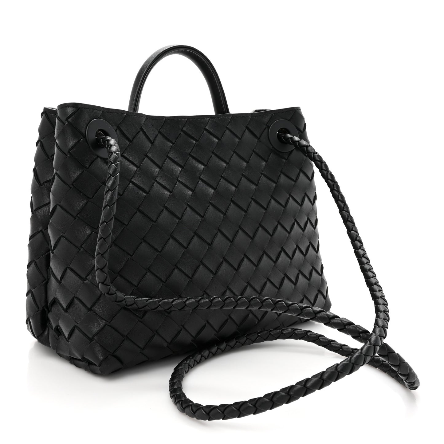 Nappa Intrecciato Small Andiamo Shoulder Bag Black