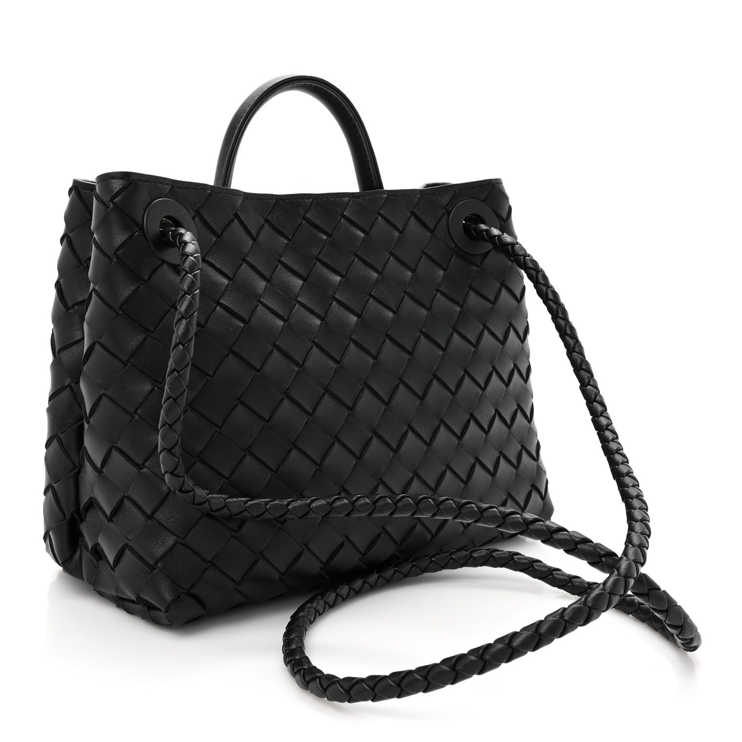 Bottega Veneta Nappa Intrecciato Small Andiamo Shoulder Bag Black 3 of 11