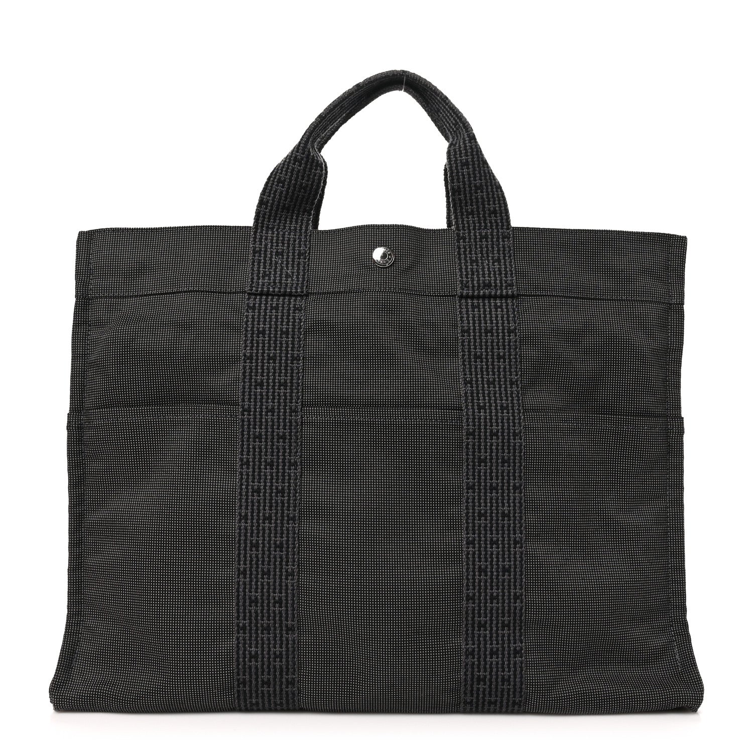 Hermes Canvas Herline MM Tote Grey 1 of 9