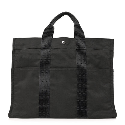 Hermes Canvas Herline MM Tote Grey 1 of 9