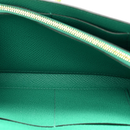Hermes Epsom Shiny Alligator Touch Kelly Wallet To Go Vert Jade 6 of 11