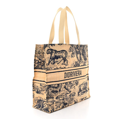 Christian Dior Straw Dioriviera Tote Blue 3 of 8