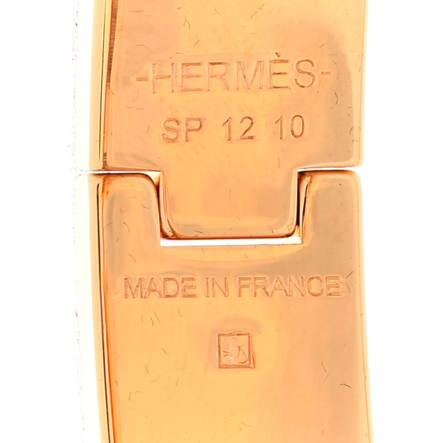 Enamel Narrow Clic Clac H Bracelet GM Marron Glace