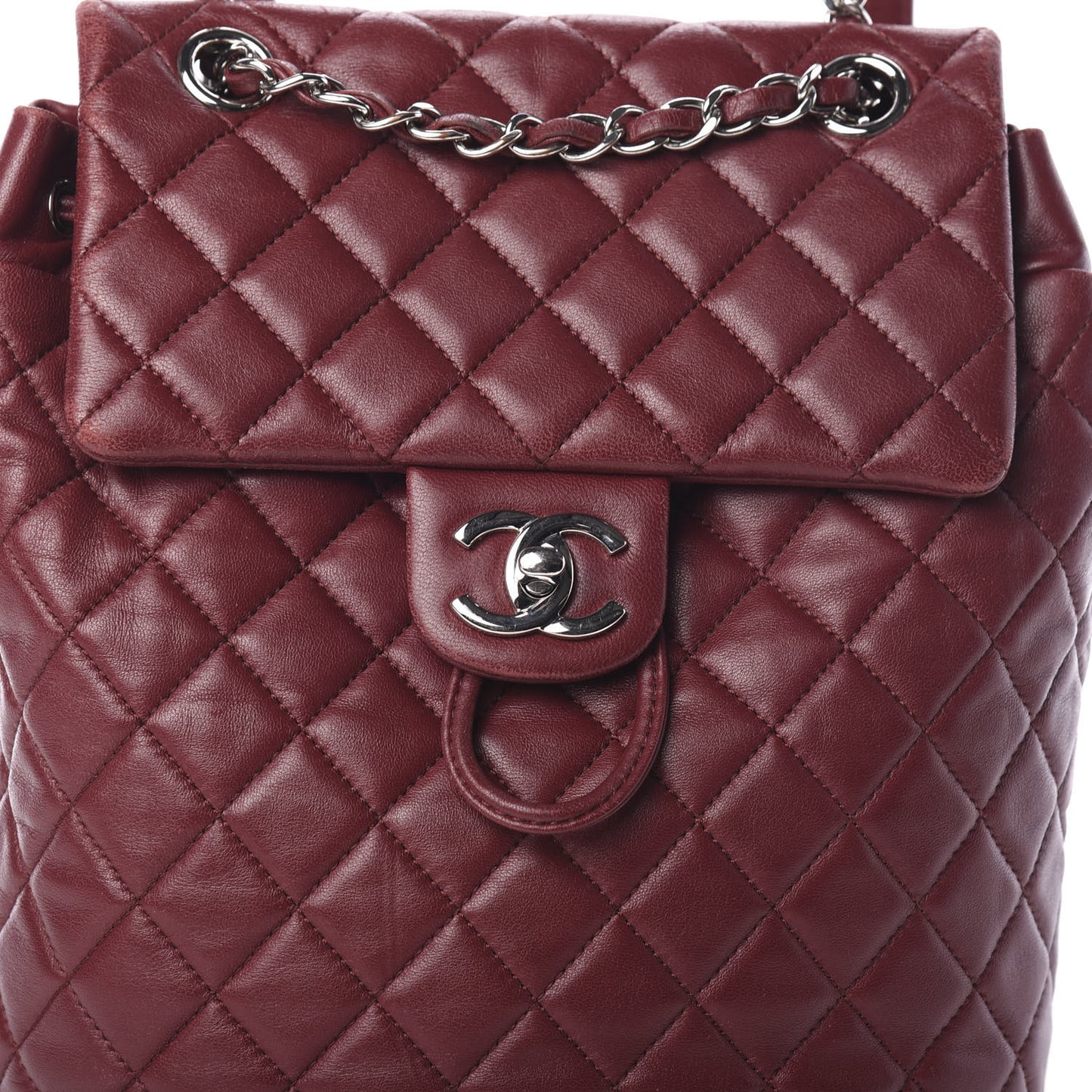 Lambskin Quilted Small Urban Spirit Backpack Red