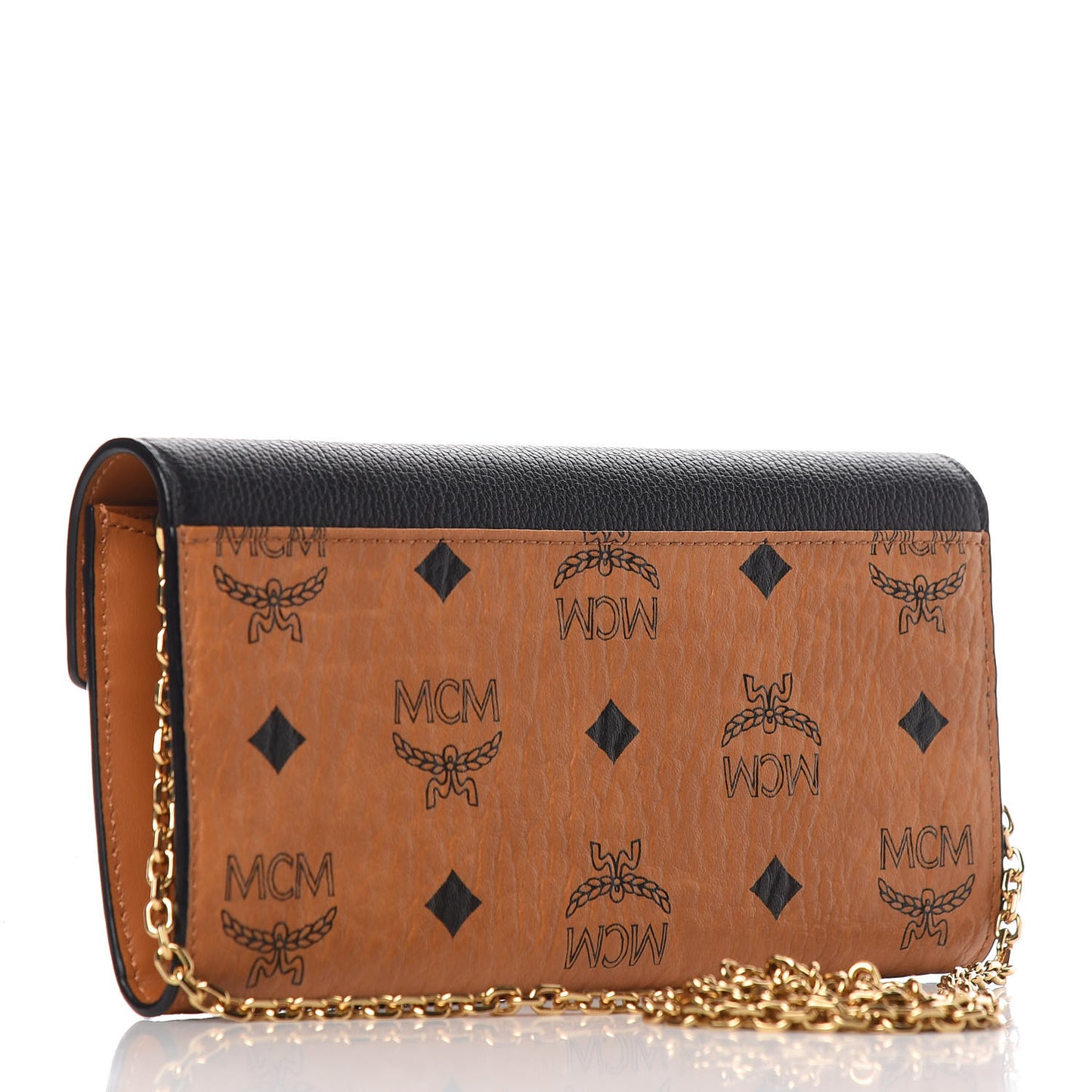 Visetos Large Patricia Wallet On Chain Cognac Black