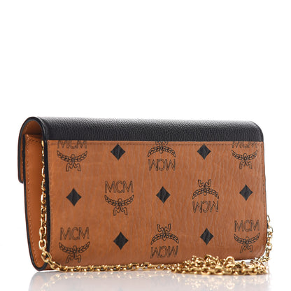 MCM Visetos Large Patricia Wallet On Chain Cognac Black 3 of 10