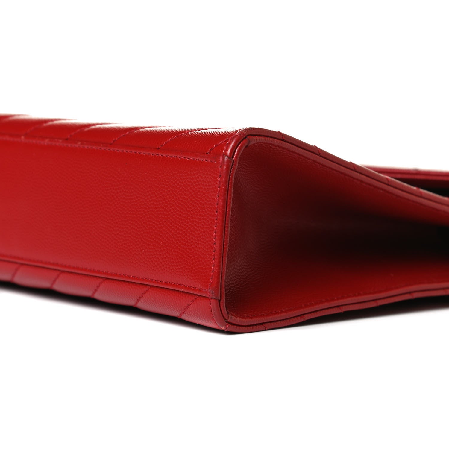 Saint Laurent Grain De Poudre Matelasse Chevron Large Monogram Satchel Lipstick Red 11 of 17