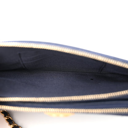 Chanel Caviar Quilted Small Boy Clutch With Chain Dark Blue 5 of 12