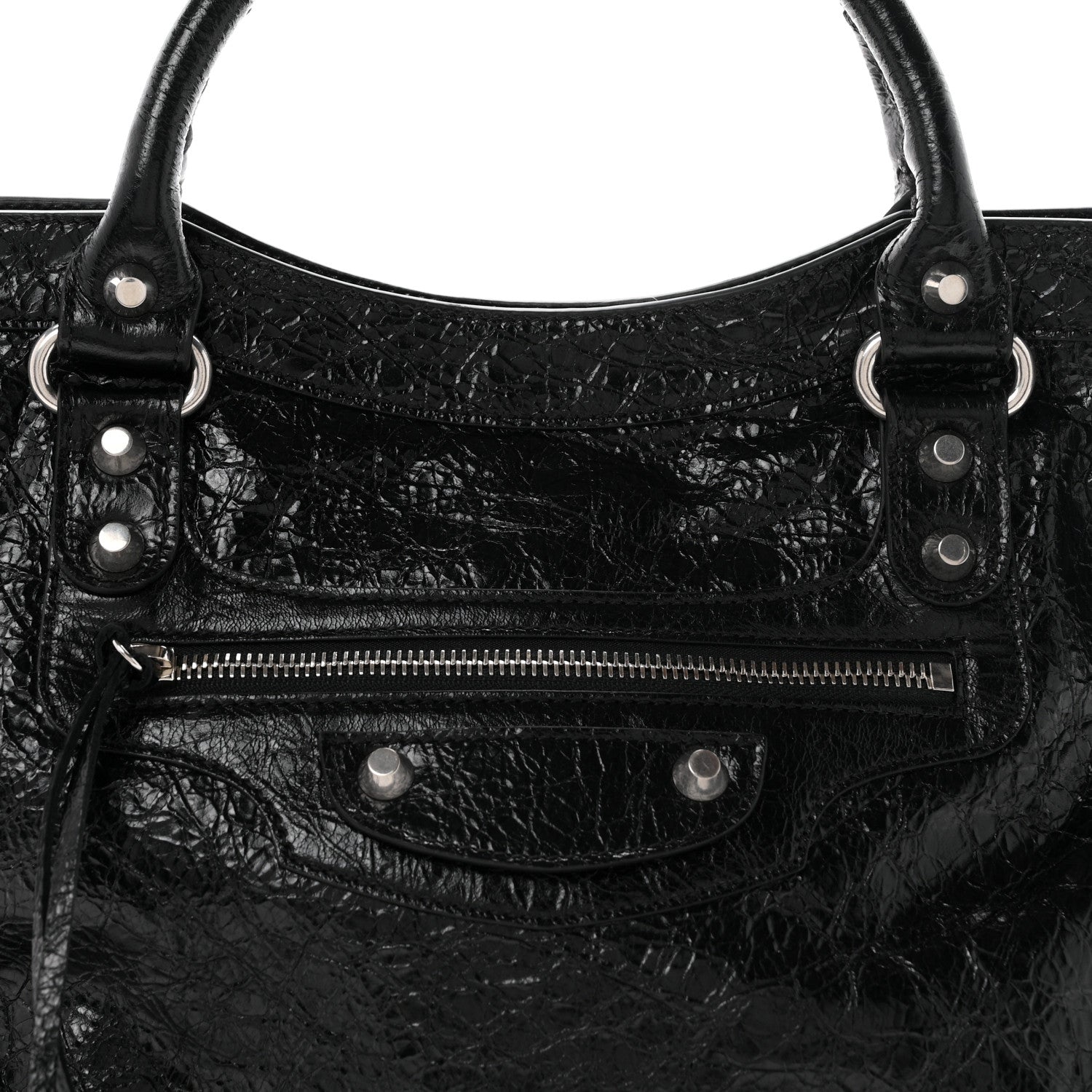 Balenciaga Agneau Arena Silver Hardware Medium Le City Black 8 of 10