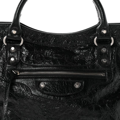Balenciaga Agneau Arena Silver Hardware Medium Le City Black 8 of 10