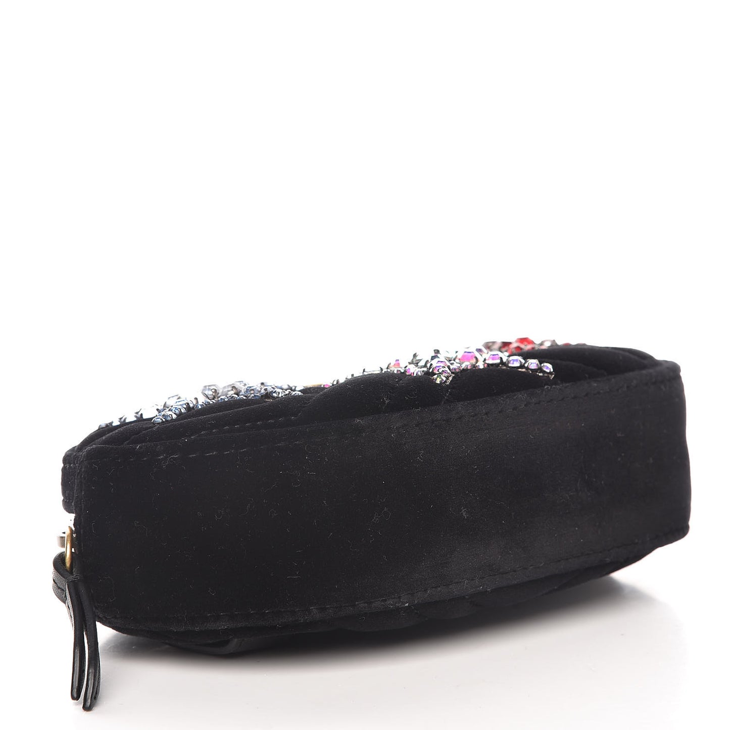 Velvet Matelasse Crystal Star GG Marmont Belt Bag 85 34 Black