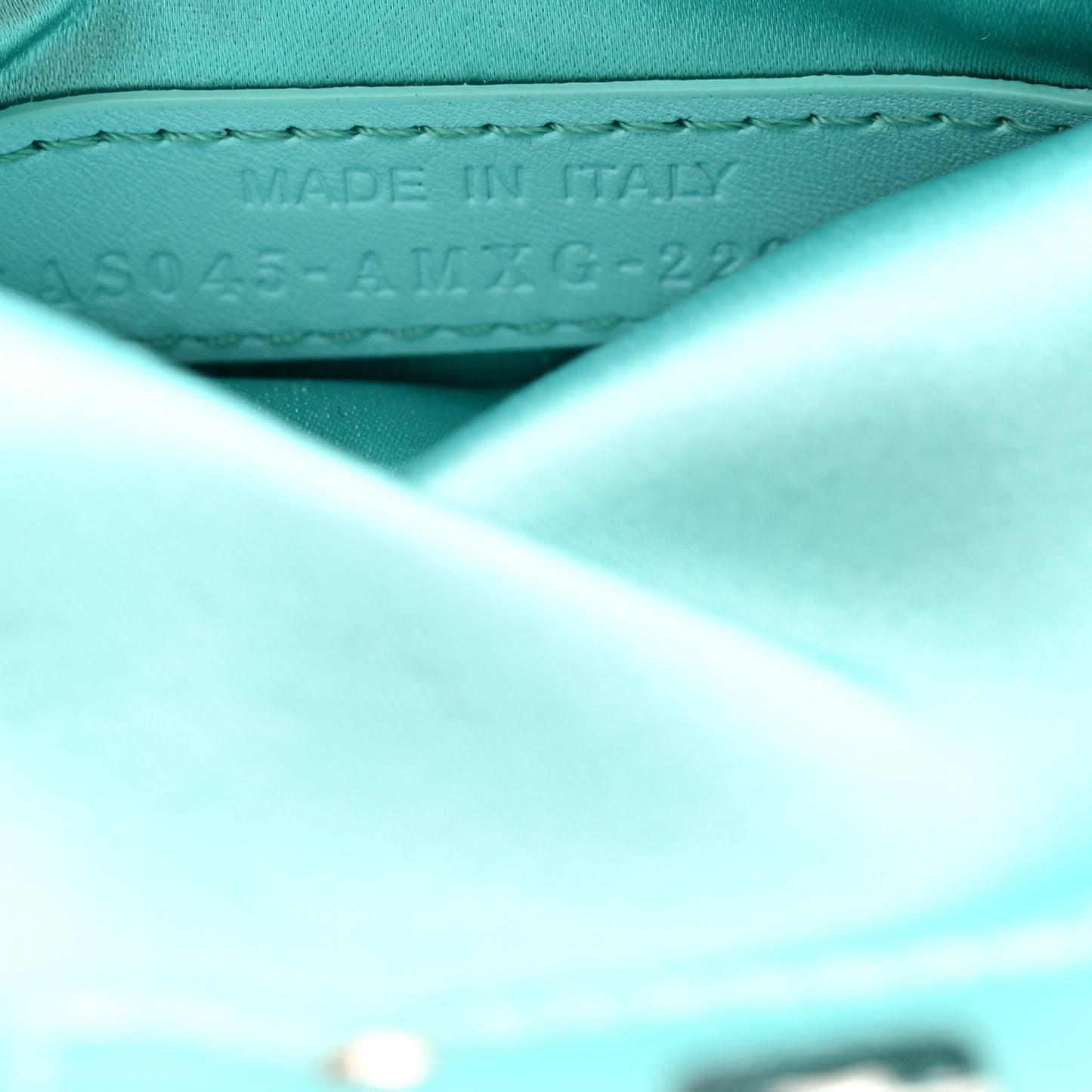 X TIFFANY Satin Silk Sterling Silver Nano Maxi Buckle Baguette Tiffany Blue