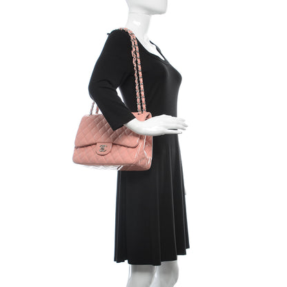 Chanel Patent Quilted Jumbo Double Flap Pink 2 of 23
