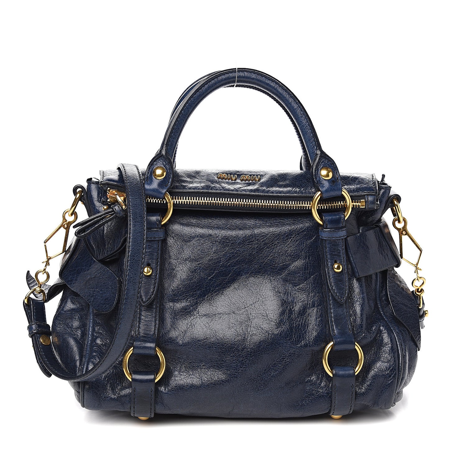 Vitello Lux Mini Bow Bag Bluette