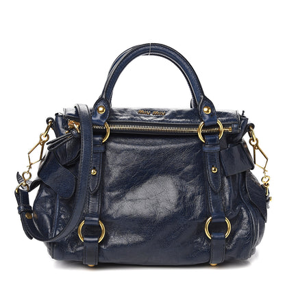 Miu Miu Vitello Lux Mini Bow Bag Bluette 1 of 8