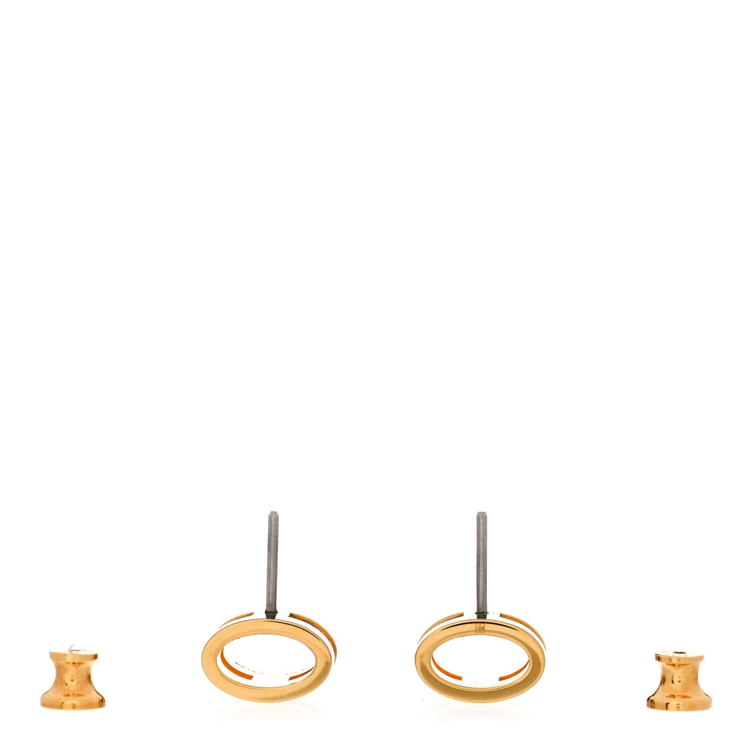 Hermes Gold Lacquered Mini Pop H Earrings Black 3 of 6