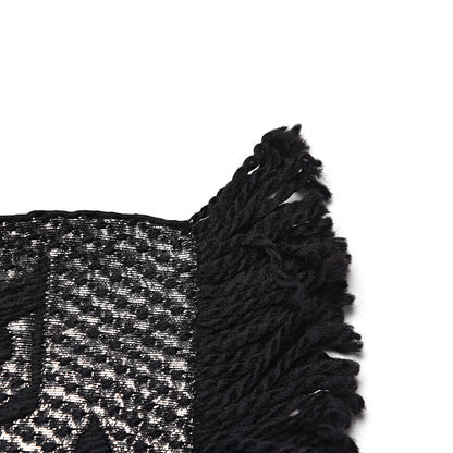 Louis Vuitton Wool Silk Logomania Shine Scarf Black 6 of 6