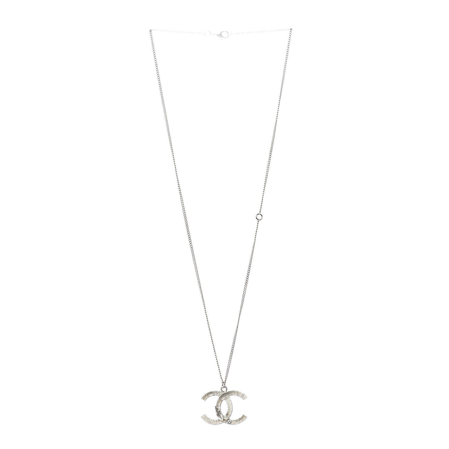 Crystal Pearl Leaf CC Necklace Gold