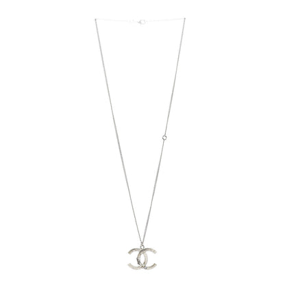 Chanel Crystal Pearl Leaf CC Necklace Gold 3 of 7