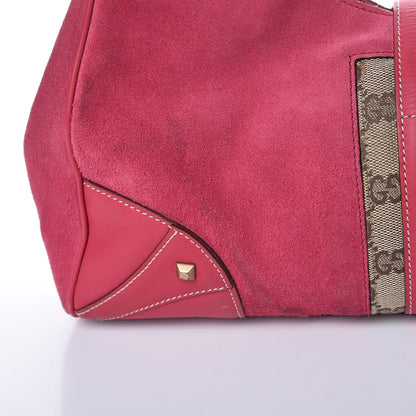 Gucci Suede Monogram Large Bardot Pink 18 of 25