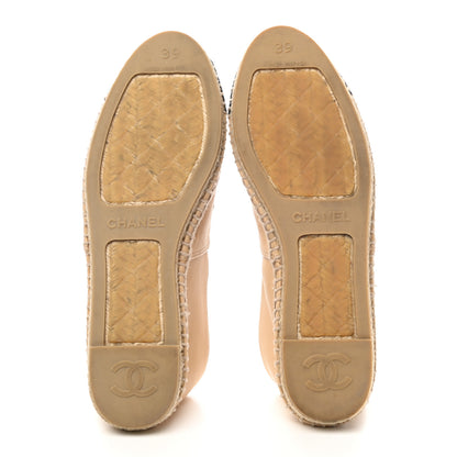 Chanel Lambskin CC Espadrilles 39 Beige Black 5 of 9