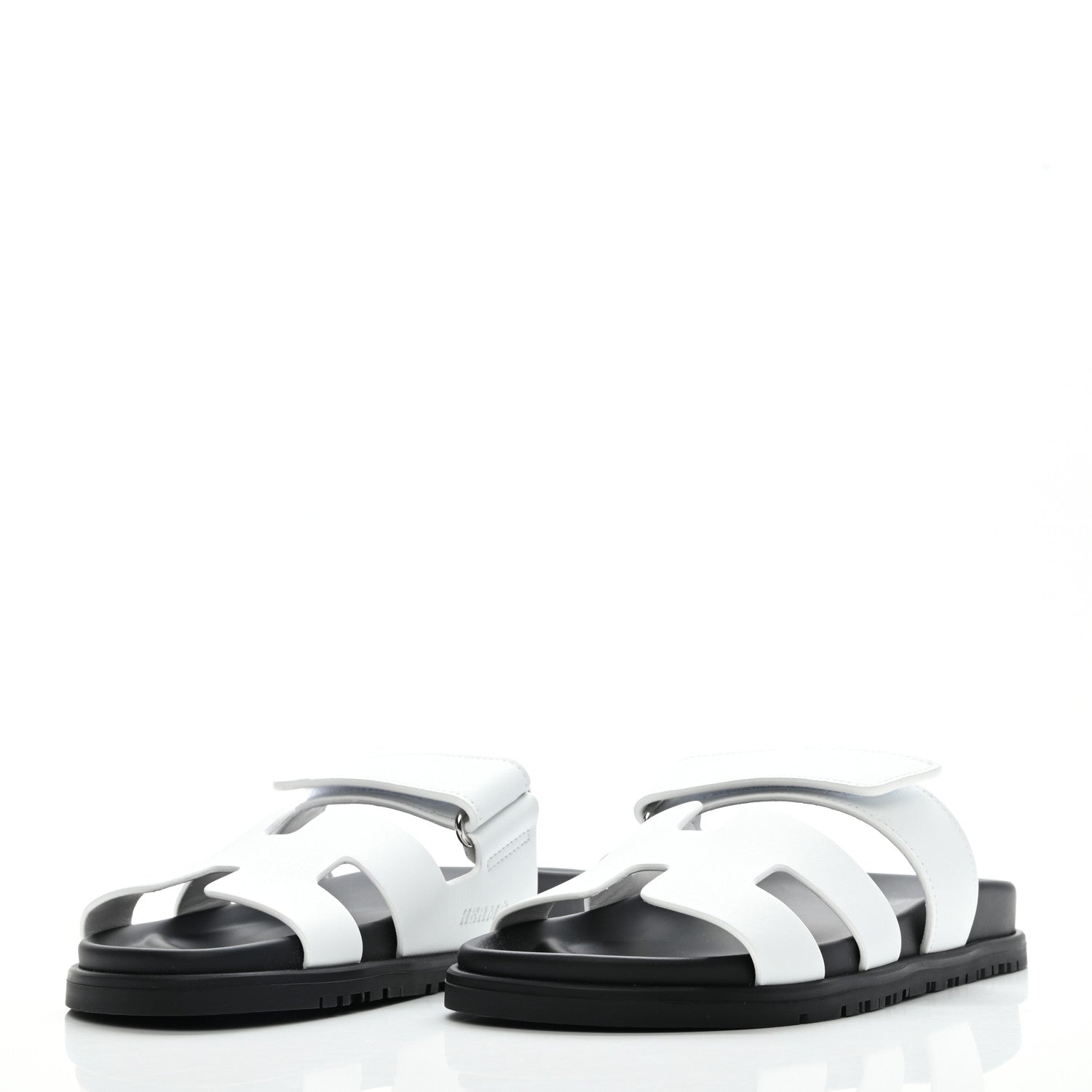 Hermes Calfskin Womens Chypre Sandals 37 White 3 of 8