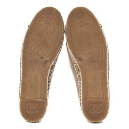 Chanel Lambskin CC Espadrilles 39 Beige Black 5 of 16