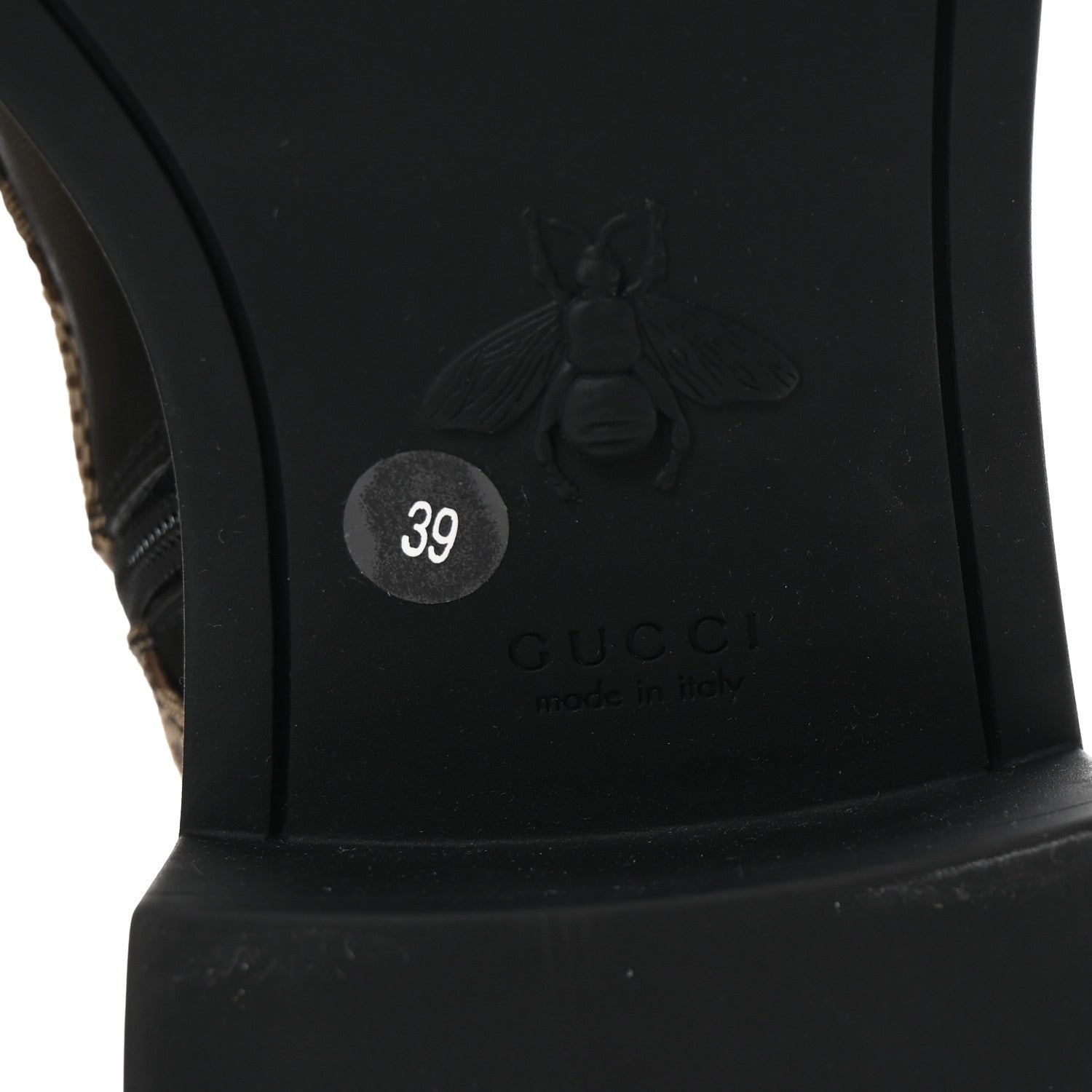 Gucci Flores Calfskin Monogram Maxi GG Nappa Matelasse Double G 40mm Ankle Boots 39 Black Camel Ebony 7 of 10