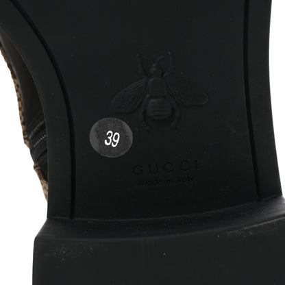 Gucci Flores Calfskin Monogram Maxi GG Nappa Matelasse Double G 40mm Ankle Boots 39 Black Camel Ebony 7 of 10