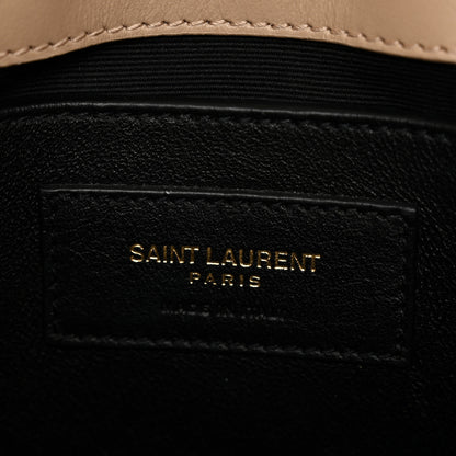 Saint Laurent Calfskin Y Quilted Monogram Small Loulou Chain Satchel Dark Beige 6 of 10
