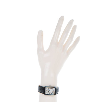 Cartier Stainless Steel Alligator 24mm Tank Solo Quartz Watch 3 of 10