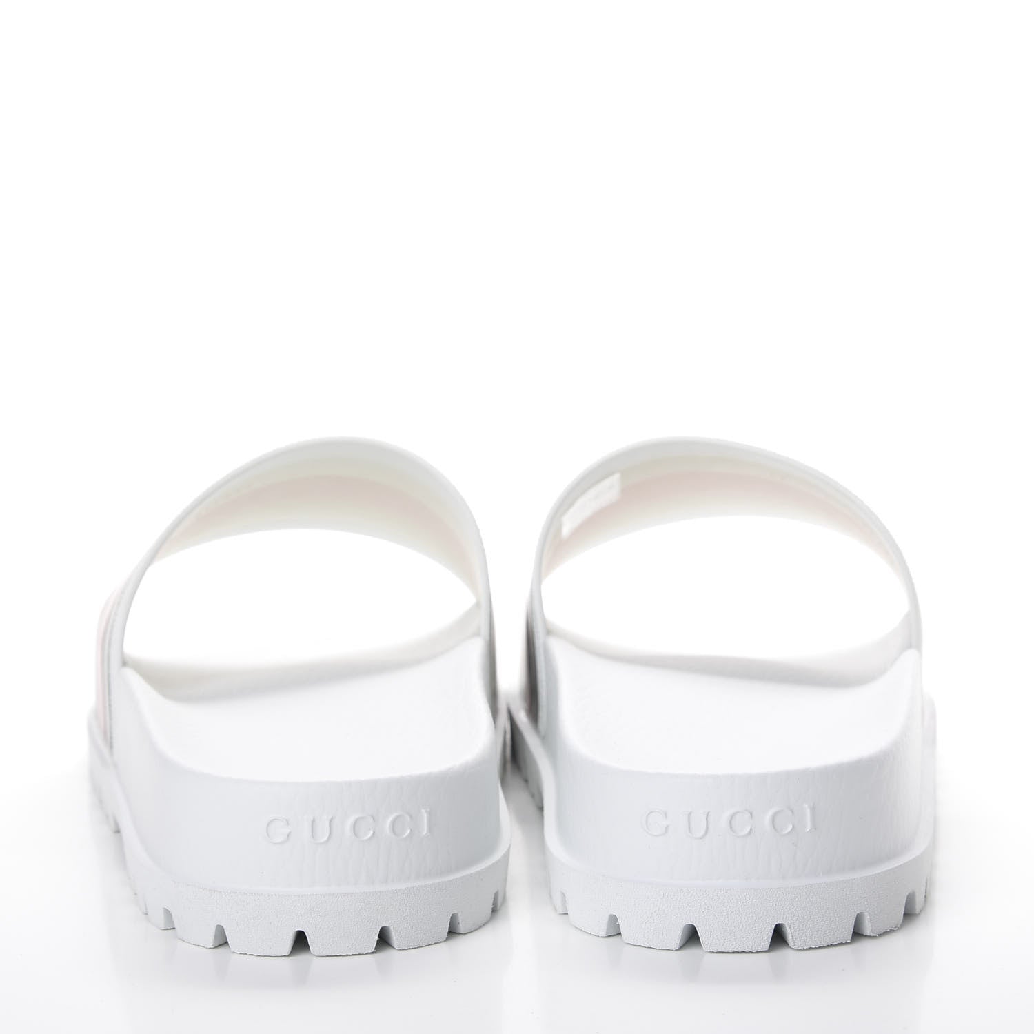 Gucci Rubber Web Mens Lug Sole Slide Sandals 9 Great White Green Red 7 of 10